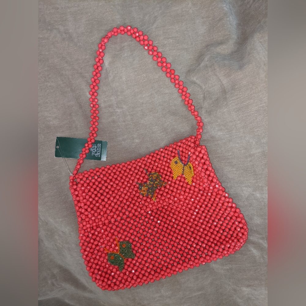 Wild fable NEW beaded butterfly purse